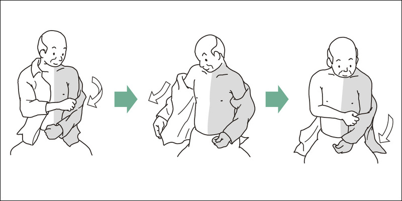 【片麻痺の更衣着脱】座位での更衣手順と方法を分かりやすく解説！