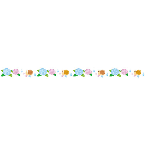 紫陽花とかたつむりの飾り罫線（お便り・お便りフレーム/フレーム・テンプレート）のイラスト