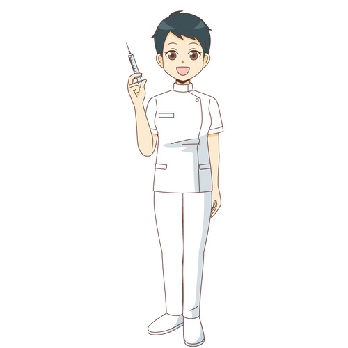 注射器を持つ女性看護師（看護師/医療・病気）のイラスト