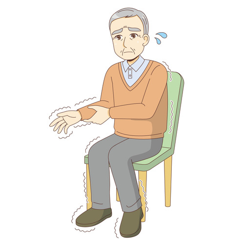 手足が震える男性高齢者（その他高齢者の病気/医療・病気）のイラスト