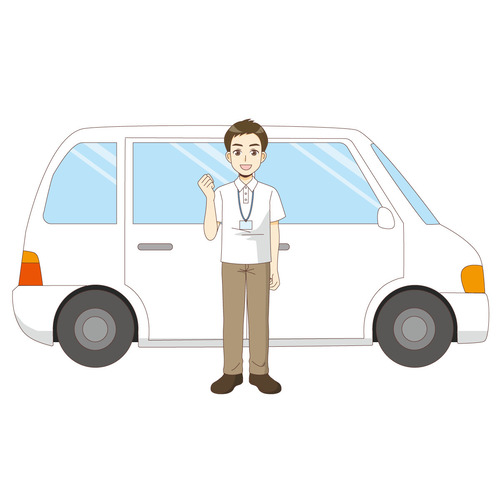介護タクシー（バリアフリー/福祉用具）のイラスト