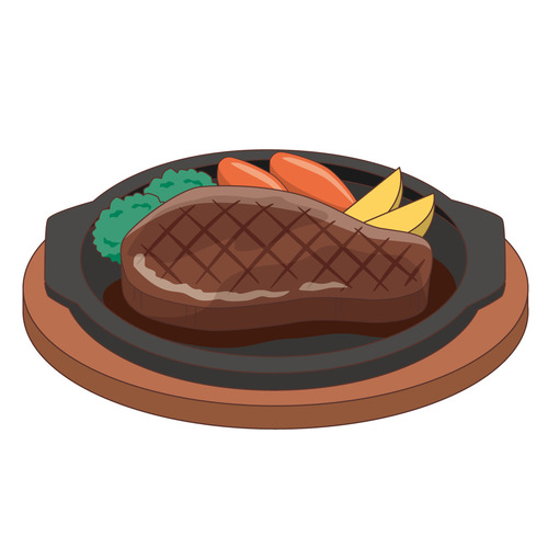 ステーキ（食べ物・飲み物/その他一般・装飾）のイラスト