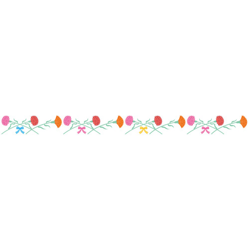 カーネーションの飾り罫線（お便り・お便りフレーム/フレーム・テンプレート）のイラスト