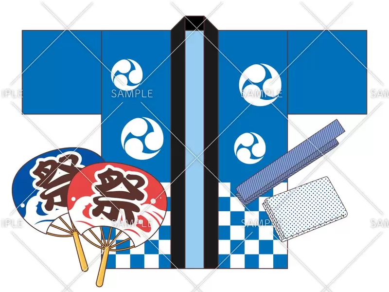 夏祭りのはちまき・はっぴ・うちわ