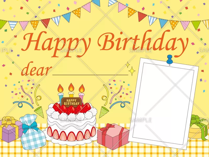 写真入り誕生日カードのイラスト