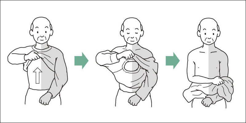 【片麻痺の更衣着脱】座位での更衣手順と方法を分かりやすく解説！