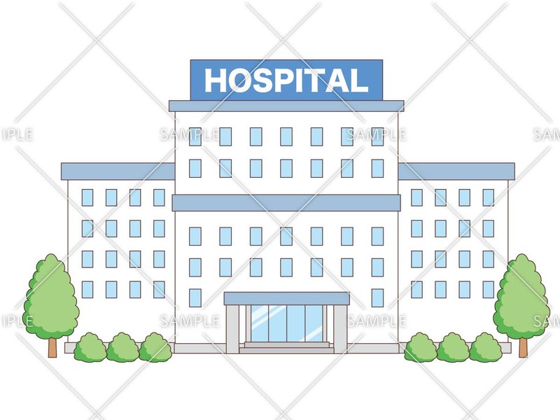 病院の外観（病院・入院・退院/医療・病気）のイラスト
