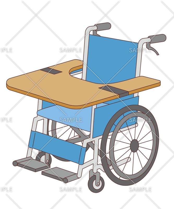 車椅子用テーブルのイラスト
