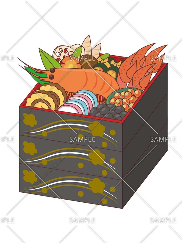 お正月のおせち料理（季節・行事/その他一般・装飾）のイラスト