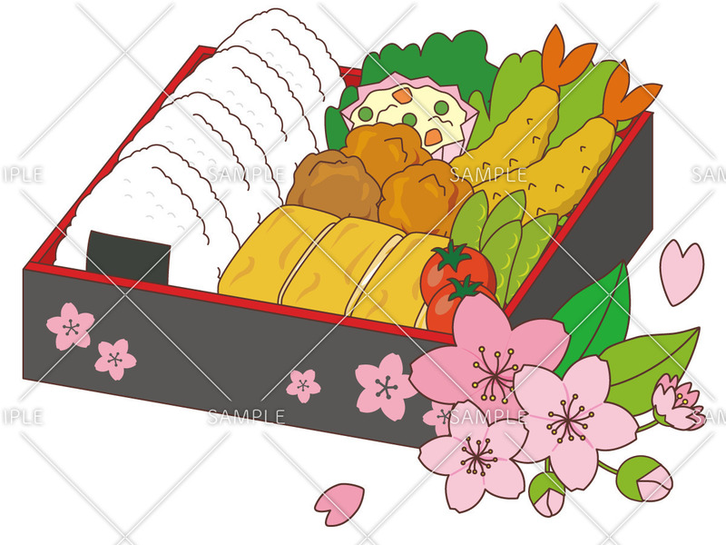 花見弁当のイラスト