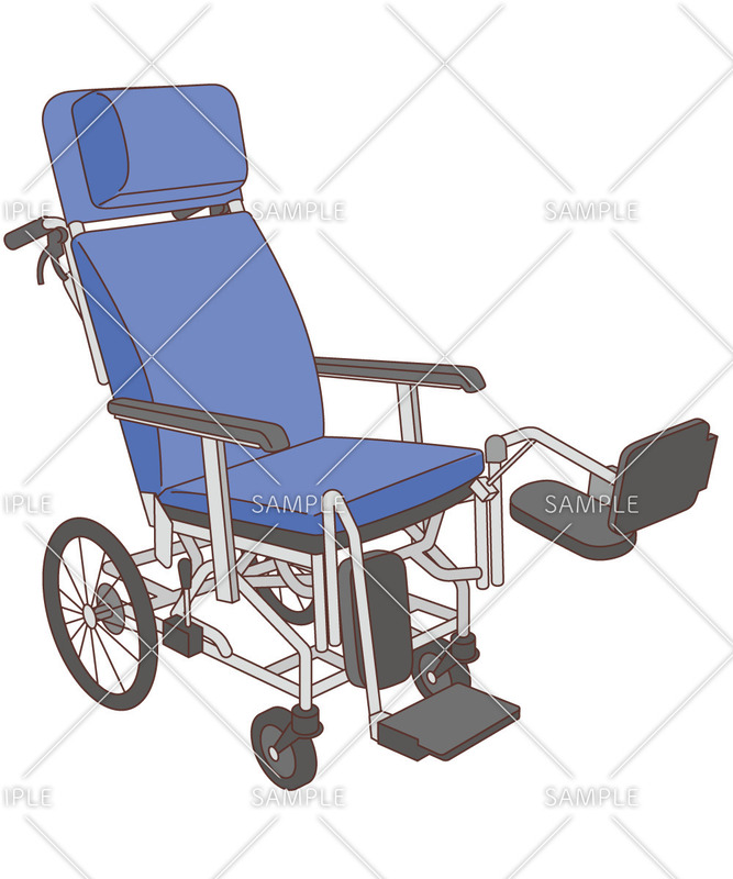 ティルト・リクライニングタイプの車椅子のイラスト