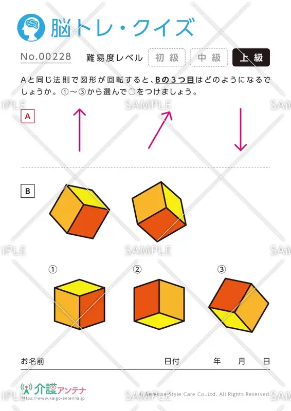 回転したイラストの脳トレ・クイズ - No.00228