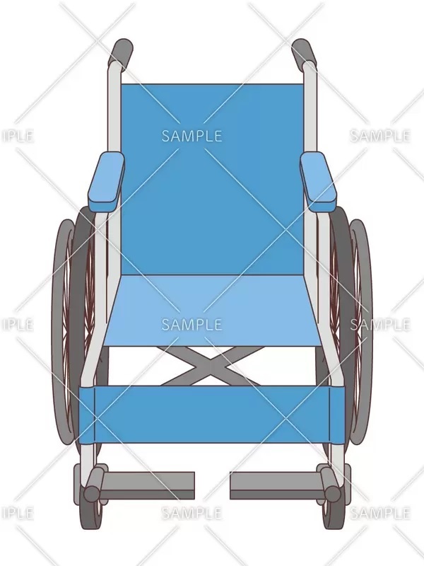 一般的な車椅子（正面）のイラスト