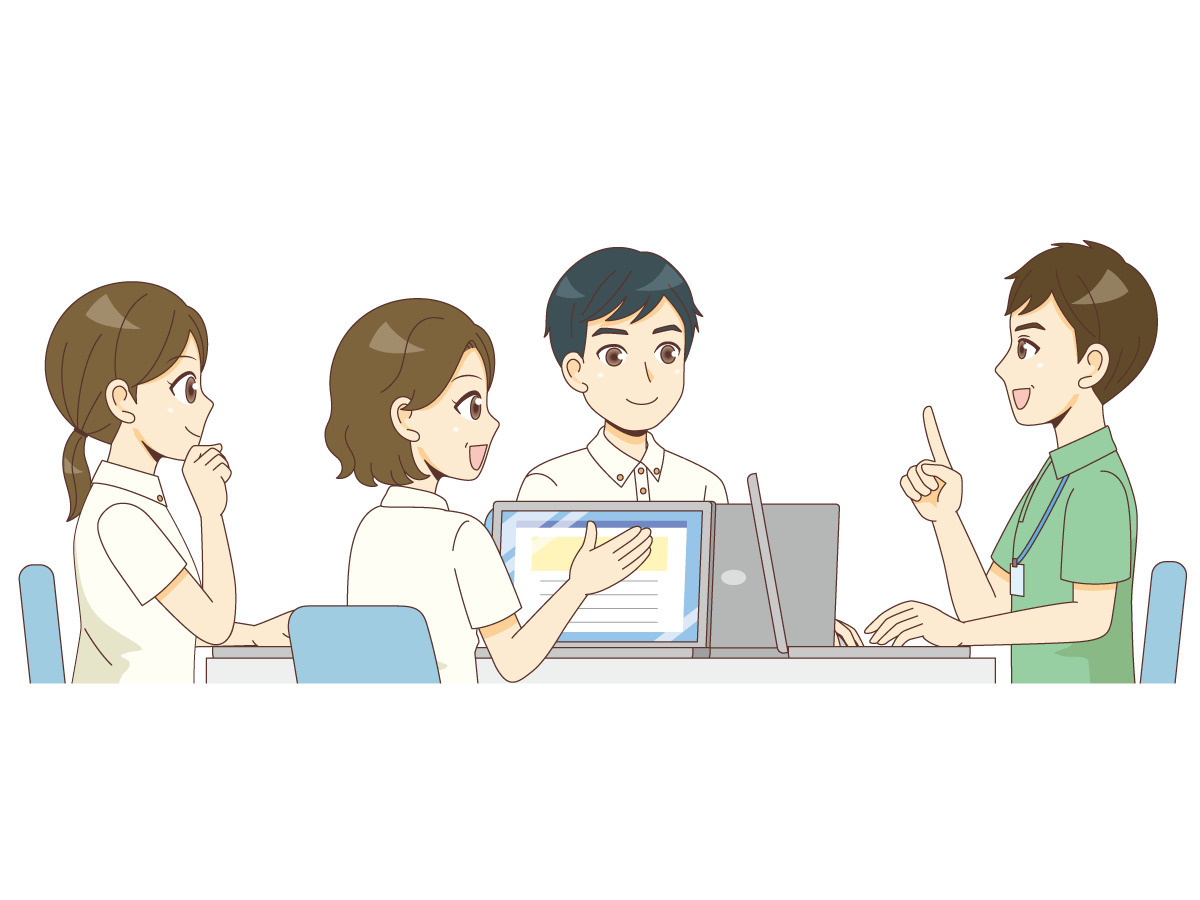 定例会議のイメージ 介護士 ヘルパー 介護現場の人物 の無料イラスト 介護アンテナ