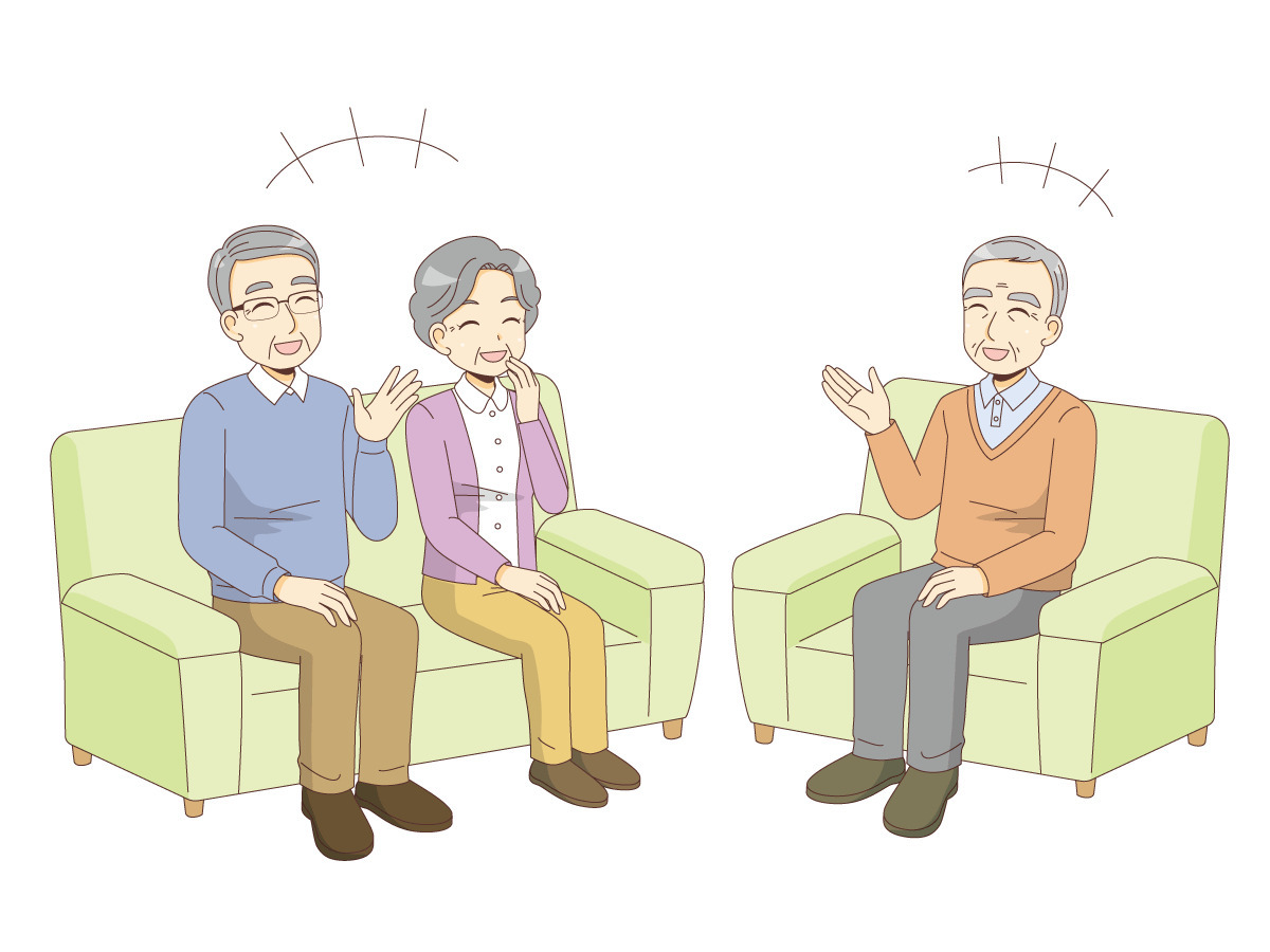 介護施設での談笑の様子 グループホーム 施設 サービス の無料イラスト 介護アンテナ