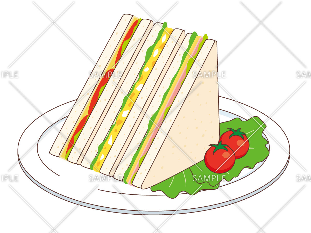 サンドイッチ（食べ物・飲み物/その他一般・装飾）のイラスト