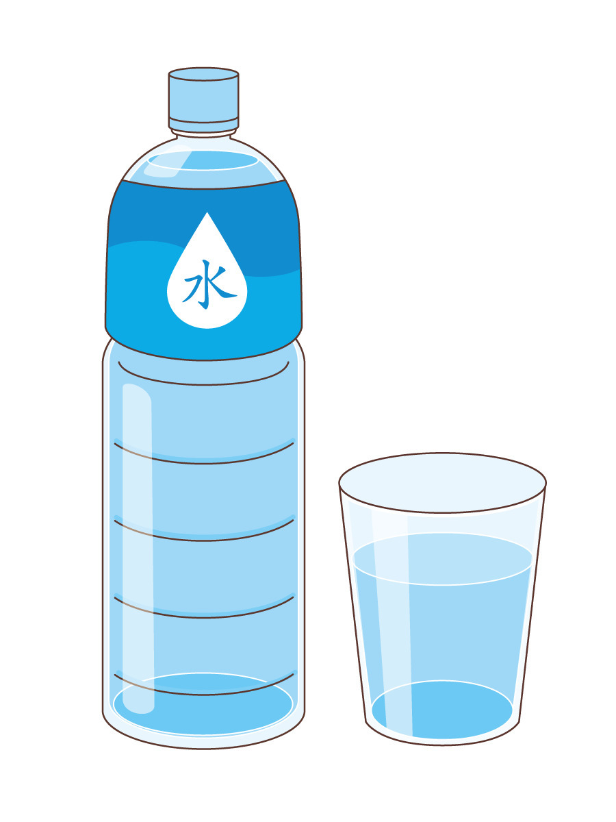 お水とペットボトル 食べ物 飲み物 その他一般 装飾 の無料イラスト 介護アンテナ