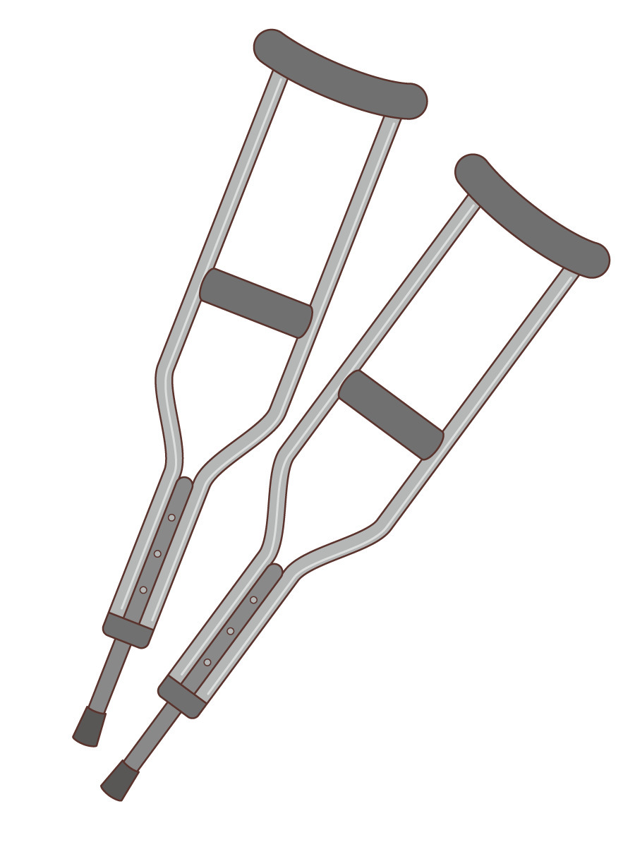 松葉杖（杖・歩行器・手すり/福祉用具）の無料イラスト | 介護アンテナ
