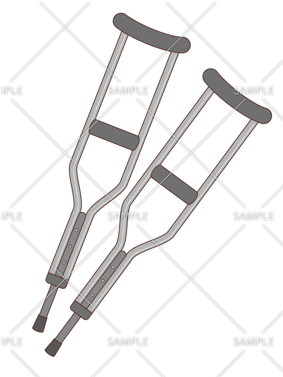 松葉杖（杖・歩行器・手すり/福祉用具）のイラスト