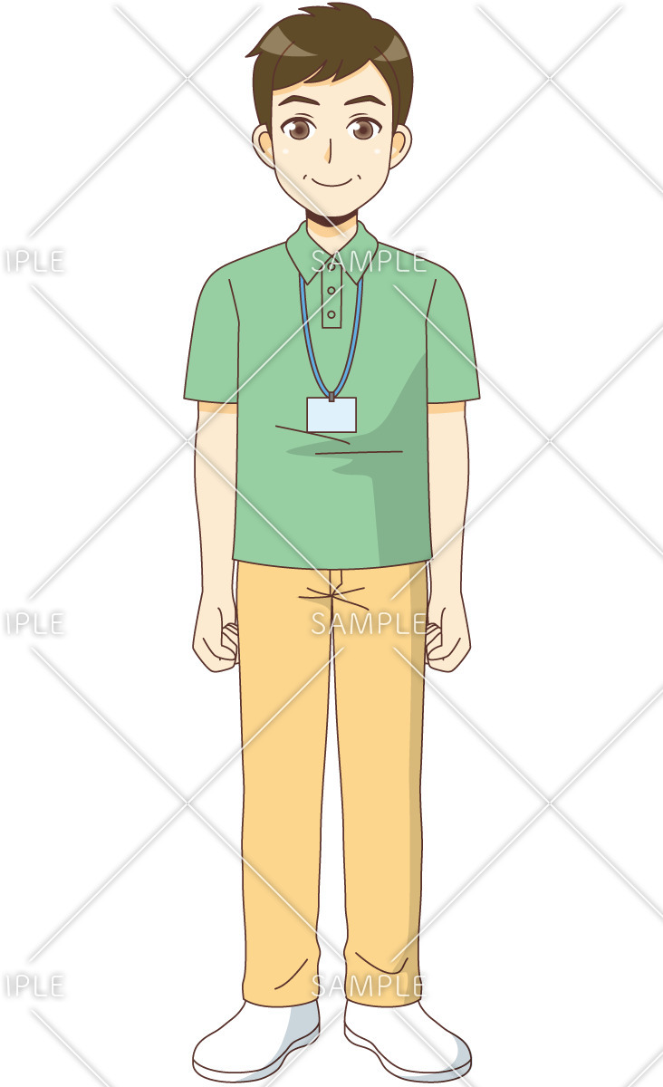 男性ケアマネジャー ケアマネジャー 社会福祉士 介護現場の人物 の無料イラスト 介護アンテナ