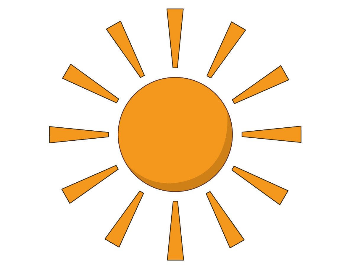 太陽（天気/その他一般・装飾）の無料イラスト | 介護アンテナ