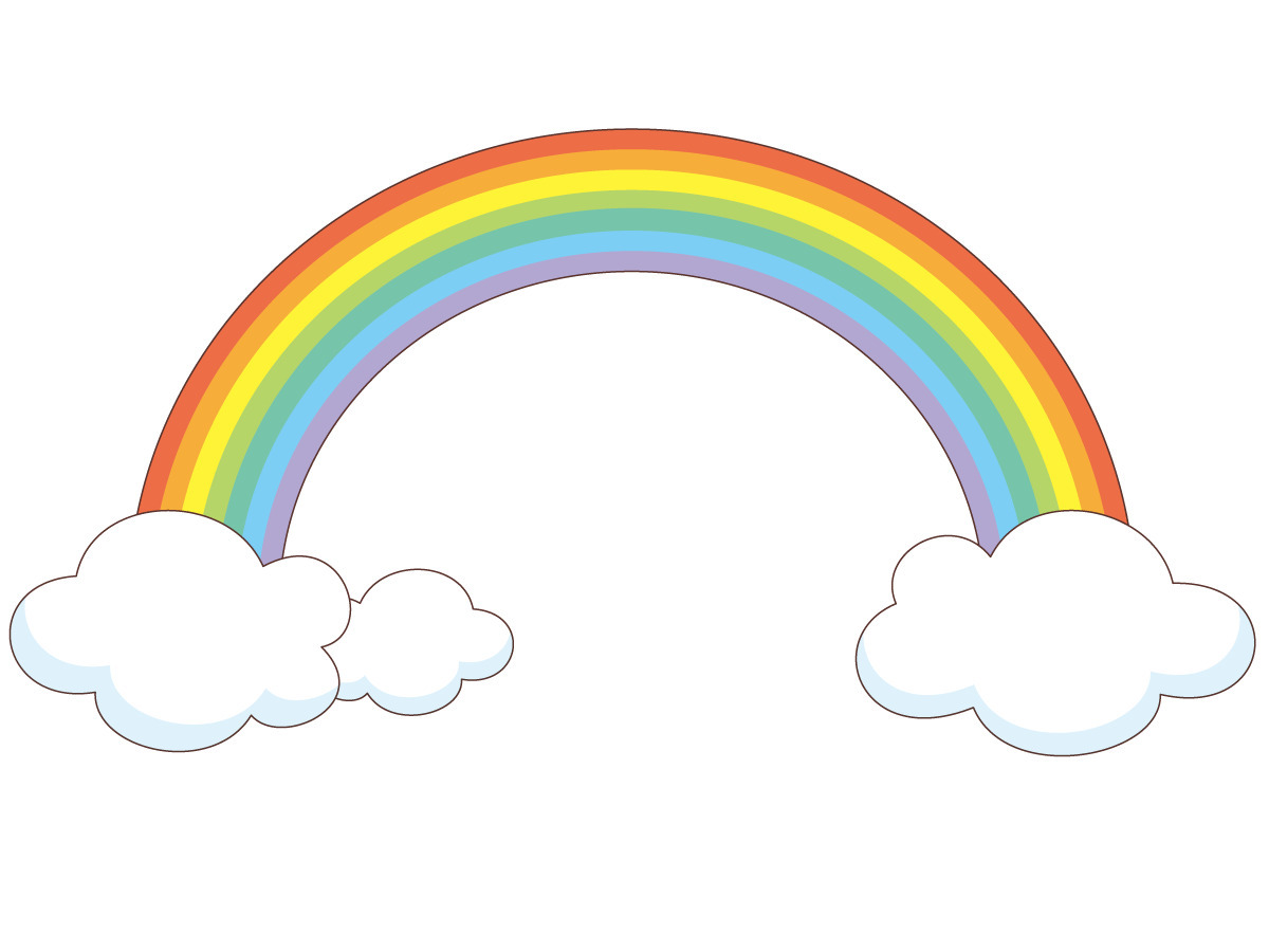 虹と雲 天気 その他一般 装飾 の無料イラスト 介護アンテナ