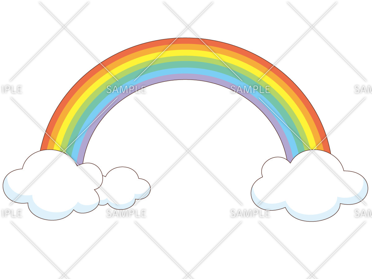 虹と雲（天気/その他一般・装飾）のイラスト