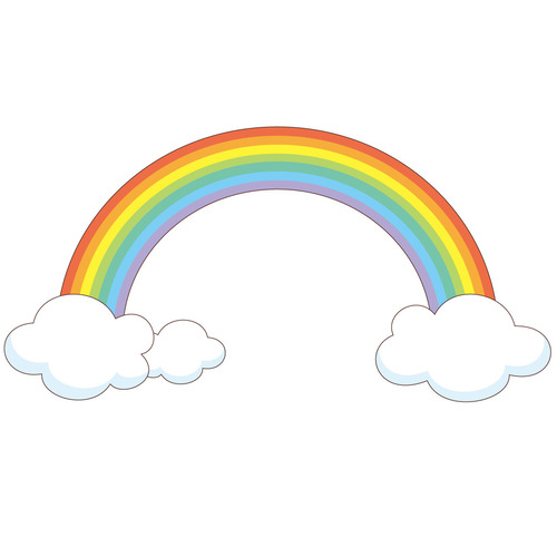 虹と雲（天気/その他一般・装飾）のイラスト