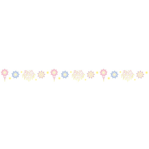 花火の飾り罫線（お便り・お便りフレーム/フレーム・テンプレート）のイラスト