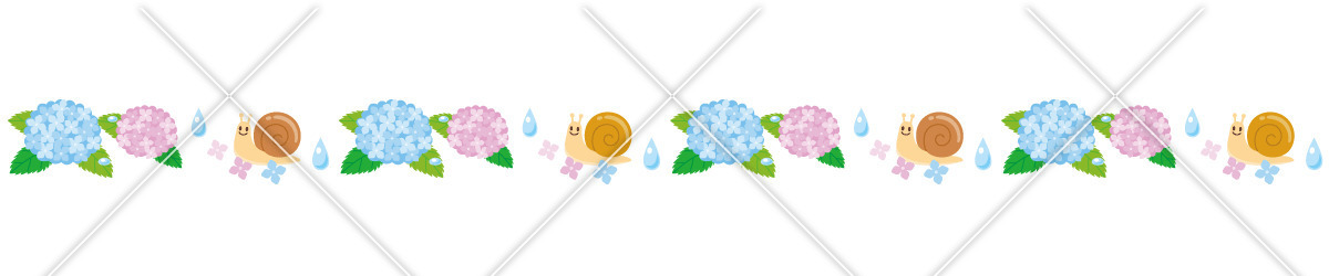 紫陽花とかたつむりの飾り罫線（お便り・お便りフレーム/フレーム・テンプレート）のイラスト