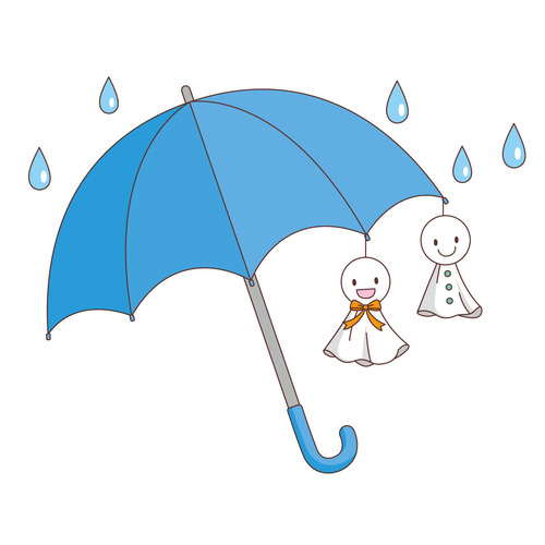 てるてる坊主と傘（天気/その他一般・装飾）