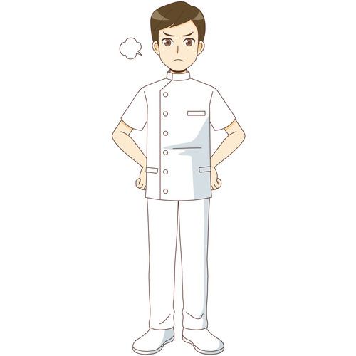 怒っている男性看護師（看護師/医療・病気）のイラスト