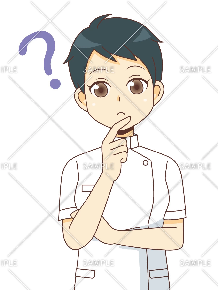 疑問を持つ女性看護師（看護師/医療・病気）のイラスト