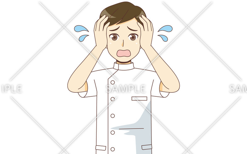 慌てている男性看護師 看護師 医療 病気 の無料イラスト 介護アンテナ