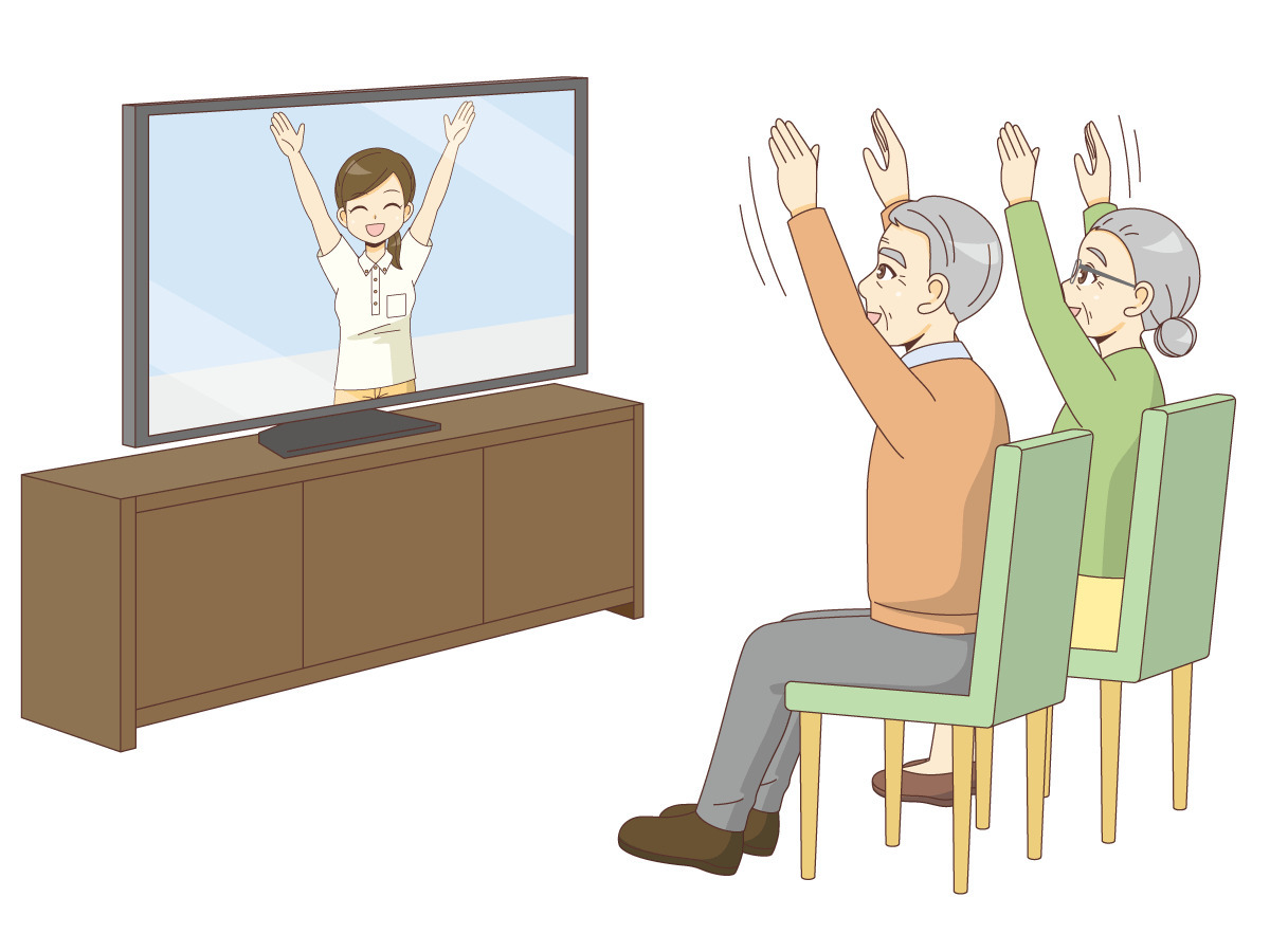 オンラインレクリエーションを楽しむ高齢者 レク イベント 介護 生活 の無料イラスト 介護アンテナ
