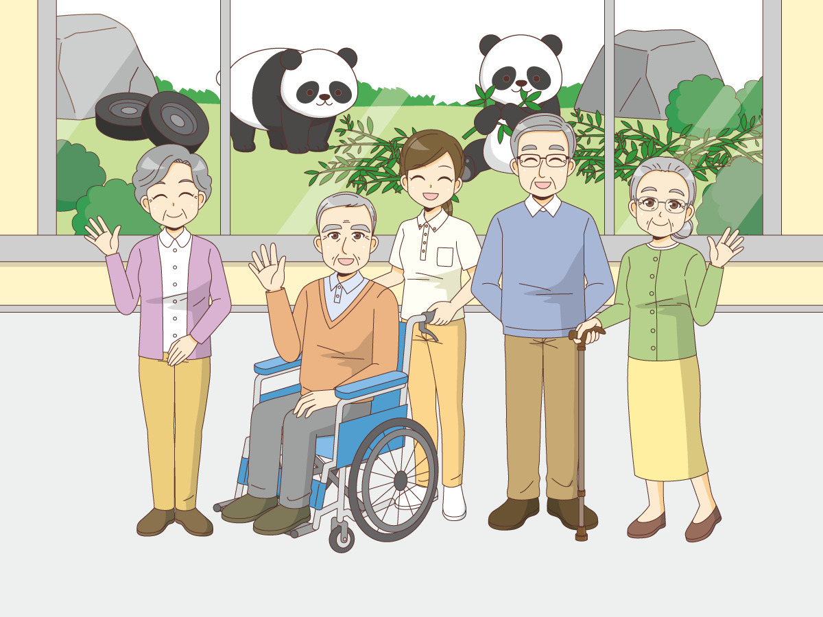 動物園への外出レクリエーション レク イベント 介護 生活 の無料イラスト 介護アンテナ