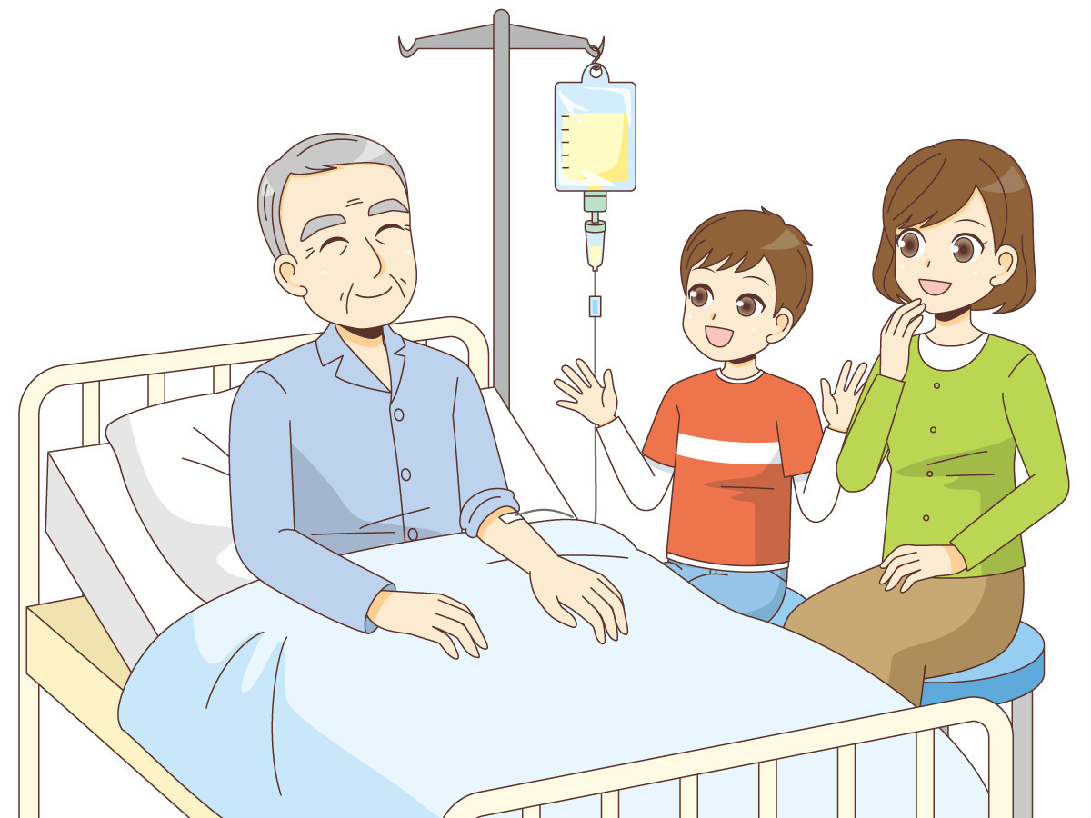 入院した家族のお見舞い 病院 入院 退院 医療 病気 の無料イラスト 介護アンテナ