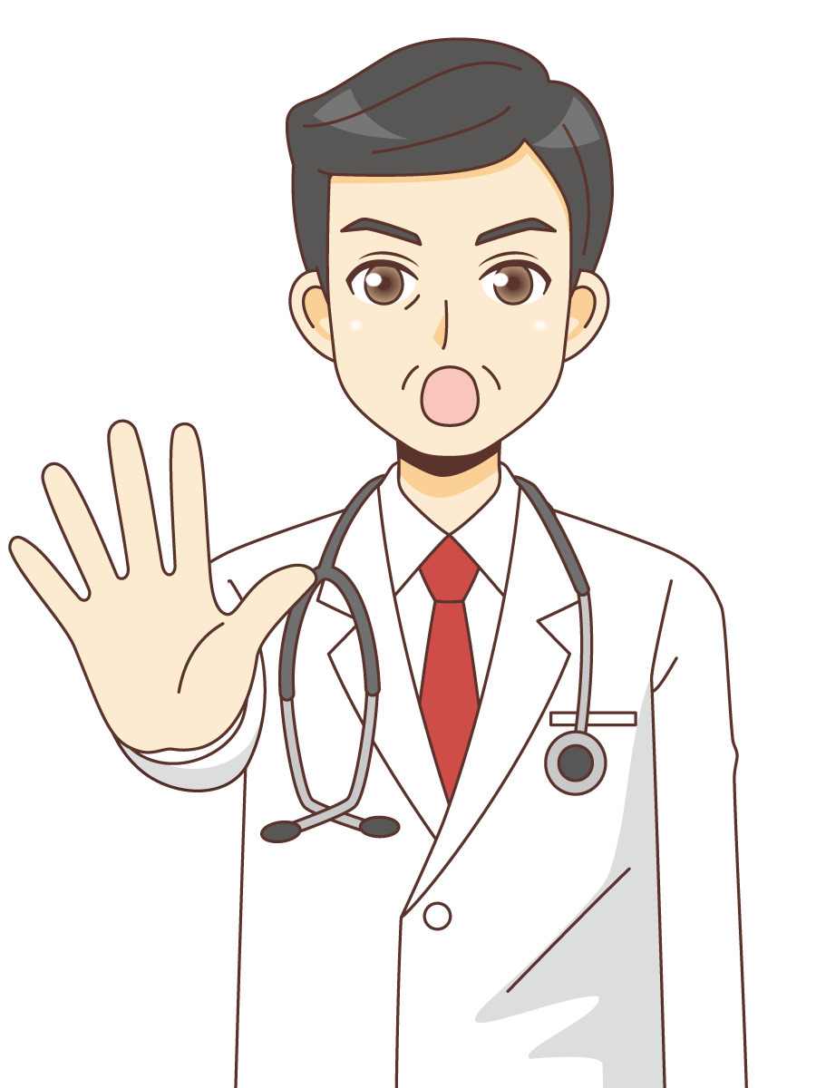 ドクターストップをかける男性医師 医者 医療 病気 の無料イラスト 介護アンテナ