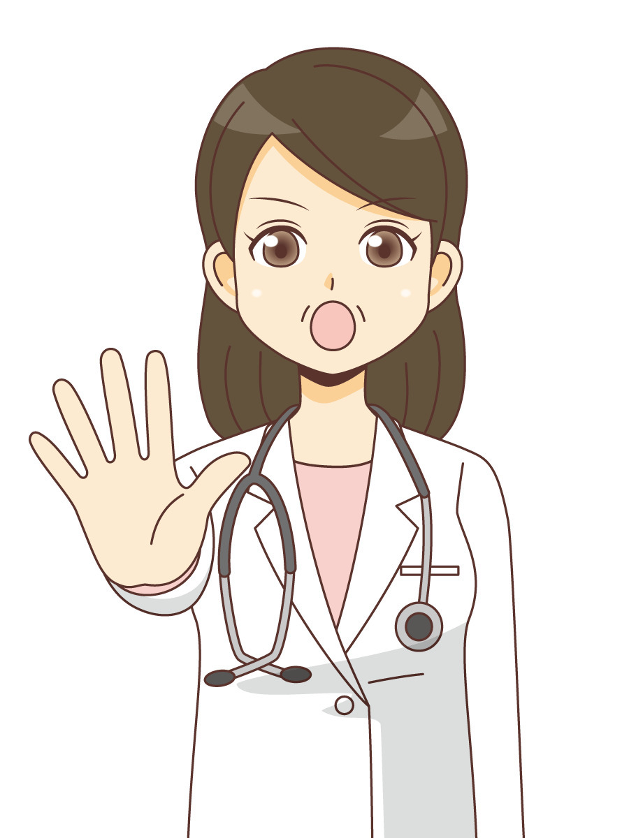 ドクターストップをかける女性医師 医者 医療 病気 の無料イラスト 介護アンテナ