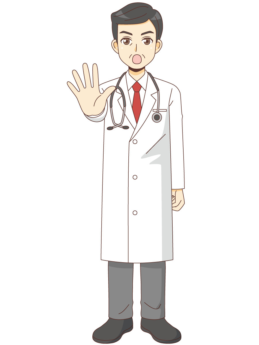 ドクターストップをかける男性医師 医者 医療 病気 の無料イラスト 介護アンテナ