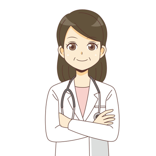 腕を組む女性医師（医者/医療・病気）のイラスト