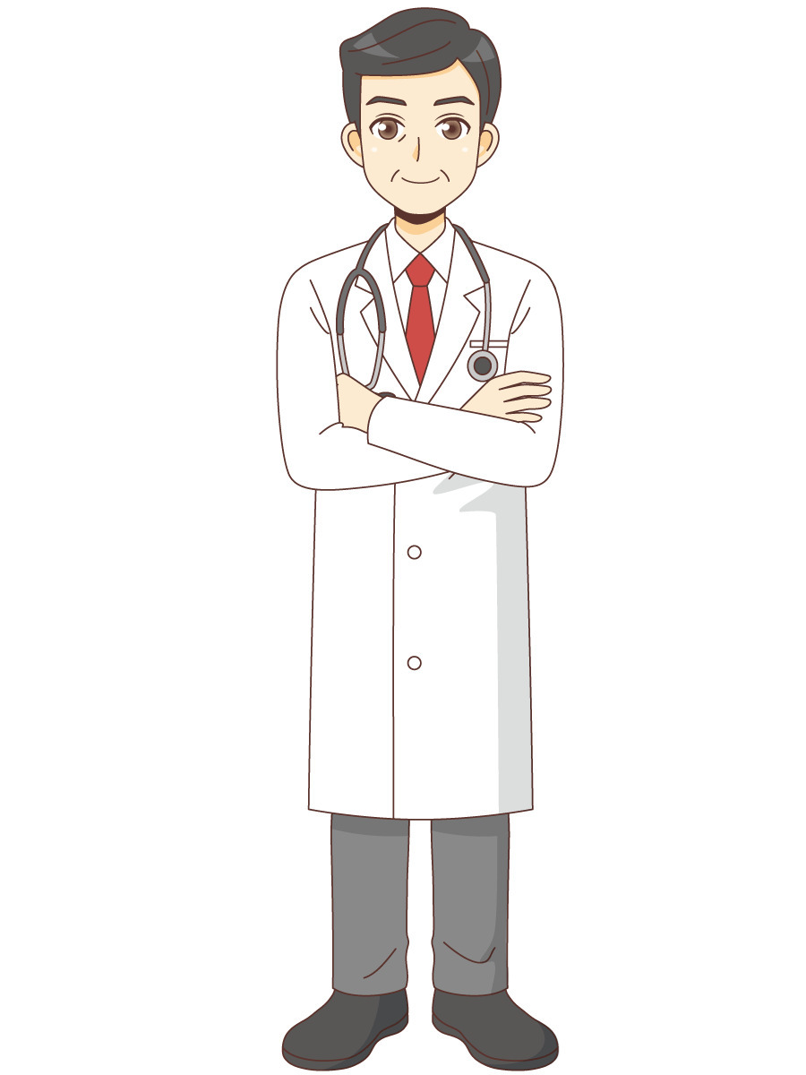 腕を組む男性医師 医者 医療 病気 の無料イラスト 介護アンテナ