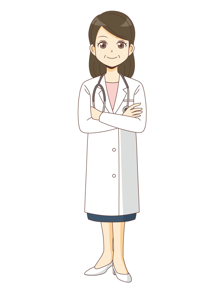 腕を組む女性医師 医者 医療 病気 の無料イラスト 介護アンテナ