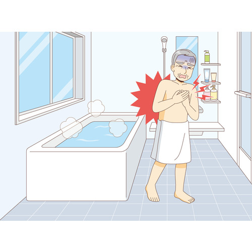 ヒートショックを起こした女性高齢者 その他高齢者の病気 怪我 事故 医療 病気 の無料イラスト 介護アンテナ