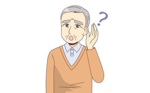 耳が遠い男性高齢者（高齢者/介護現場の人物）