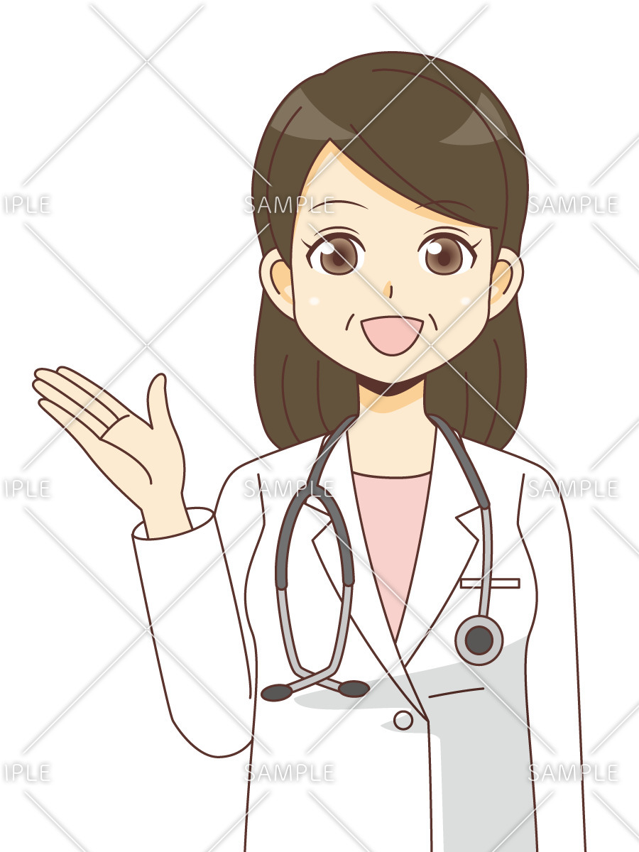 ご案内する女性医師（医者/医療・病気）のイラスト