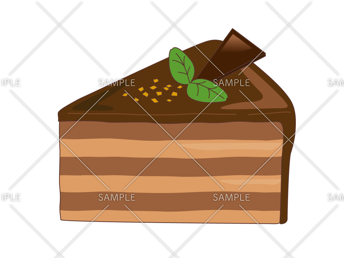 チョコレートケーキ（食べ物・飲み物/その他一般・装飾）のイラスト