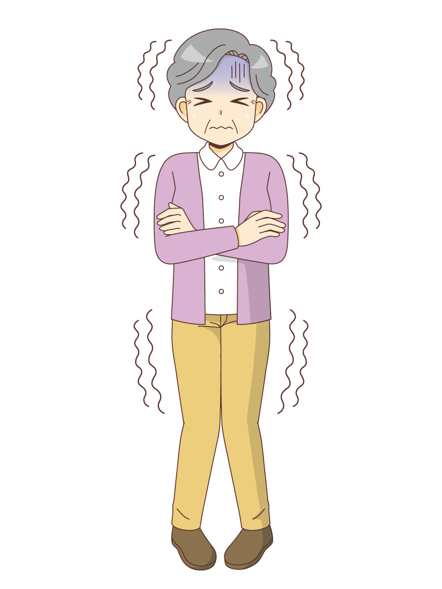 寒さで震える女性高齢者 その他高齢者の病気 医療 病気 の無料イラスト 介護アンテナ