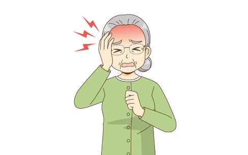 頭が痛い女性高齢者