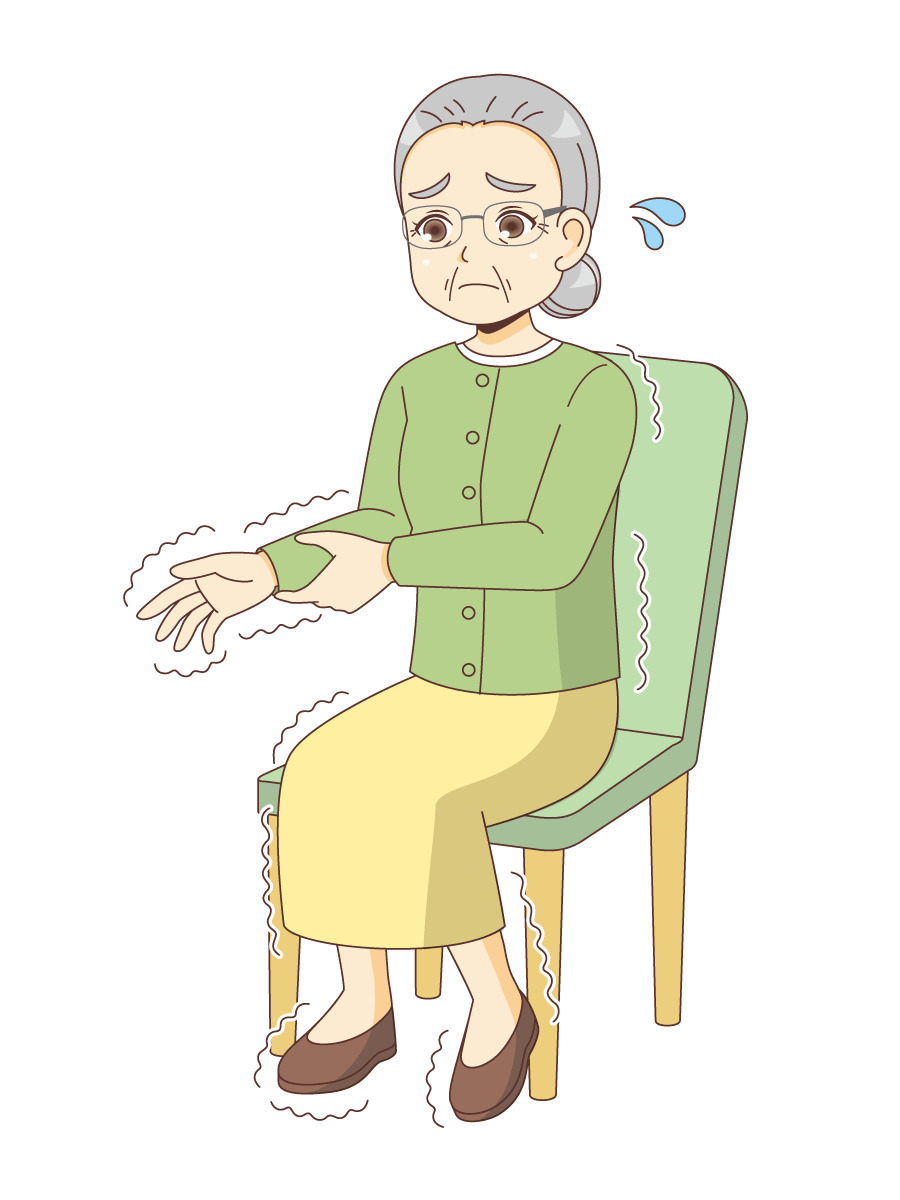 手足が震える女性高齢者 その他高齢者の病気 医療 病気 の無料イラスト 介護アンテナ